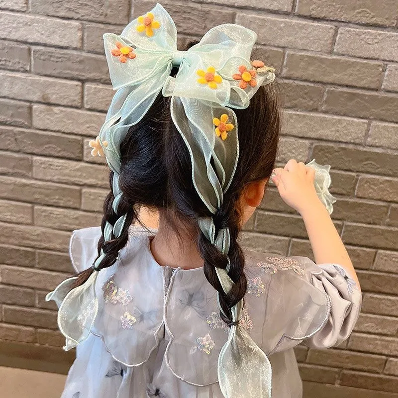 3pcs/Set Children's Hair Accessories Flowers Tassels Bows Ribbons Braided Hairpins Headdresses Summer Girls Hairpins