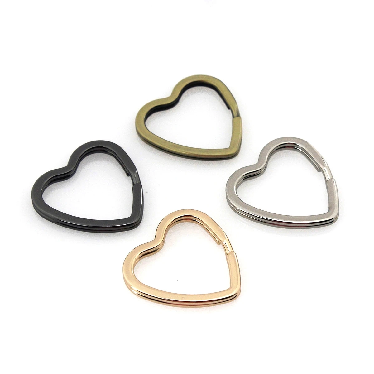 5pcs Metal New Style Heart Shape Split Rings Double Loop Keyring Fashion Keychain Keys Holder DIY Leather Craft Hardware