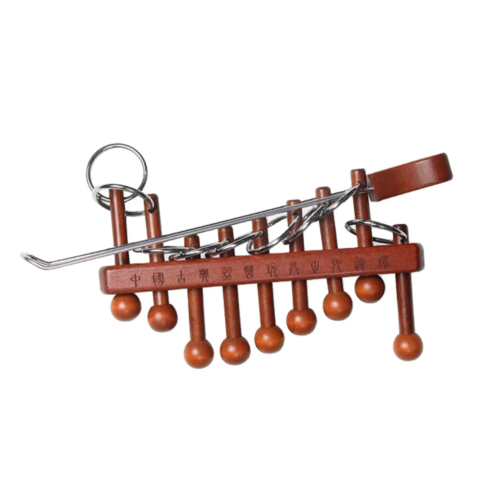 Brain Teaser Negen gekoppelde ringen PuzzelEducatief speelgoed IQ Truc Speelgoed Chinese houten sequentiële beweging Handheld voor volwassenen