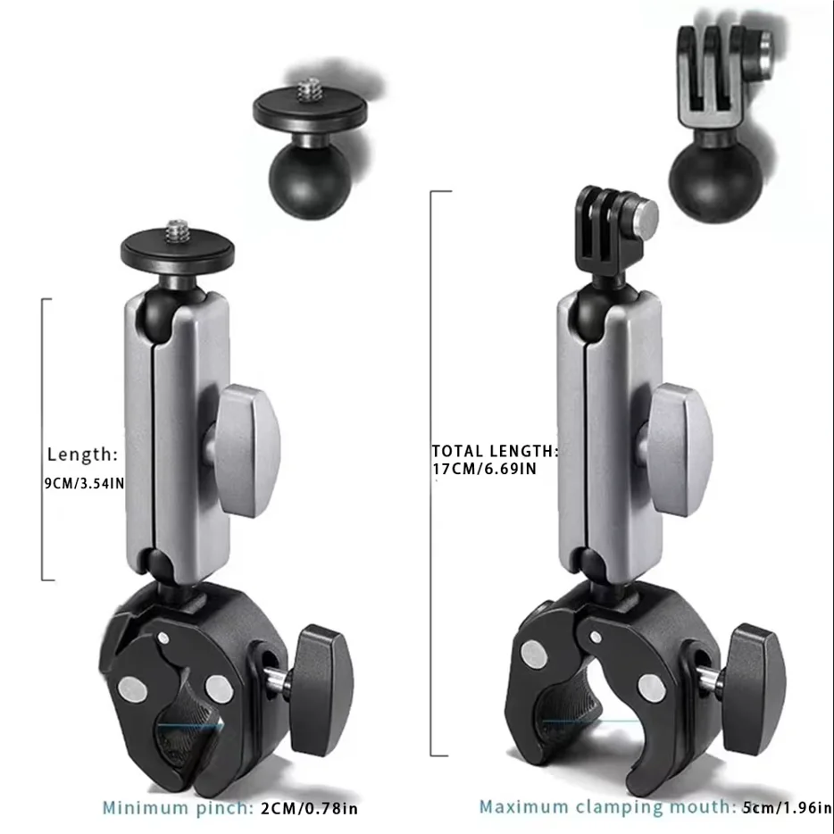 AliExpress NONE 360° Camera Motorcycle Handlebar Mount Selfie Stick Bicycle Monopod for GoPro Hero Insta360 X5 Dji Osmo Pocket 3/Action 6/Phones