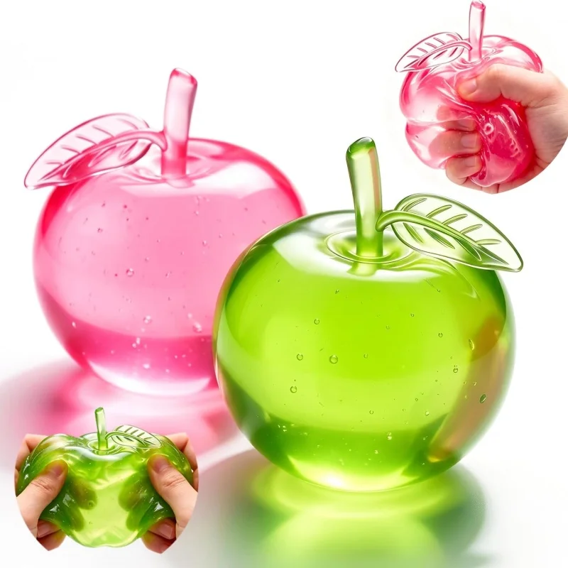 Apple Squishy Toy - Cute Rebounding Fruit Squishys for Anxiety & Stress Relief, Soft Flexible Novelty Stress Relief Toys