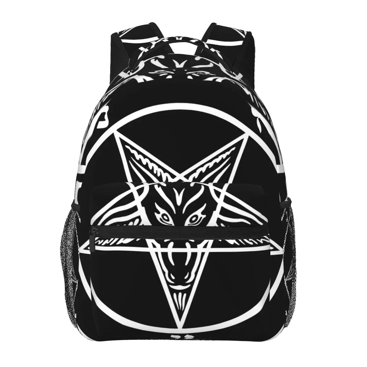 

Baphomet Sabbatic Goat Pentagram Pagan Vinyl Casual Backpack Unisex Students Leisure Travel Computer Backpack