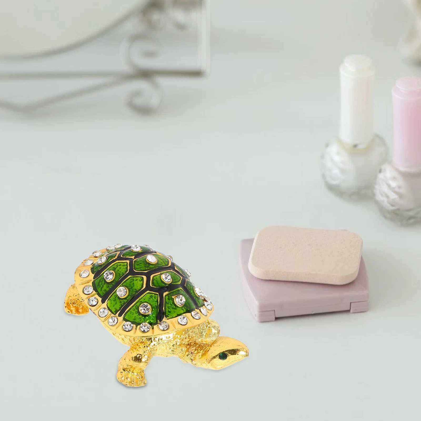 

Jewelry Box Decorative Boxes Animal Ring Holder Trinket Organizer Hinged Turtle Figure Crafts