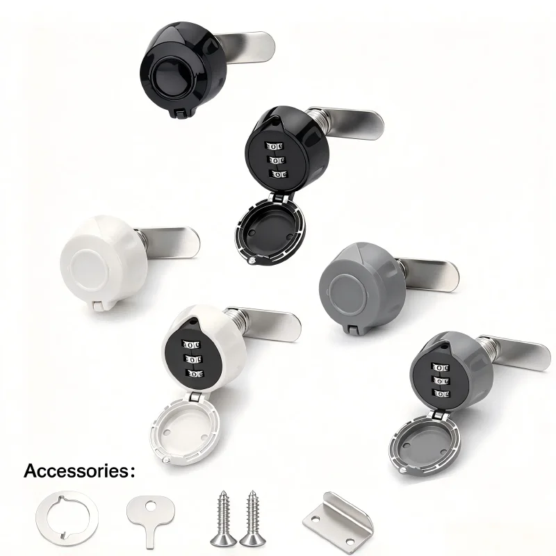 Waterproof Outdoor 3 Digit Keyless Combination Lock Zinc Alloy 20mm 25mm Cam Lock Mailbox Cabinet Black White Gray