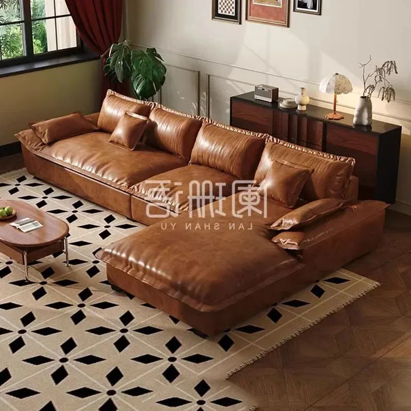 أرائك غرفة المعيشة الجلدية كبيرة الحجم مقعد الحب الشمال الحديثة الحد الأدنى أرائك غرفة المعيشة الاسترخاء Sillon كاما الأثاث العصري #6