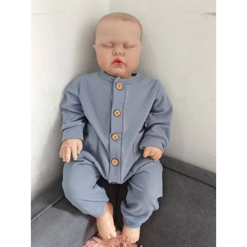 

60 см Pickle Reborn Baby Doll для малышей, реалистичная мягкая на ощупь 3D кожаная художественная кукла с окрашенными волосами