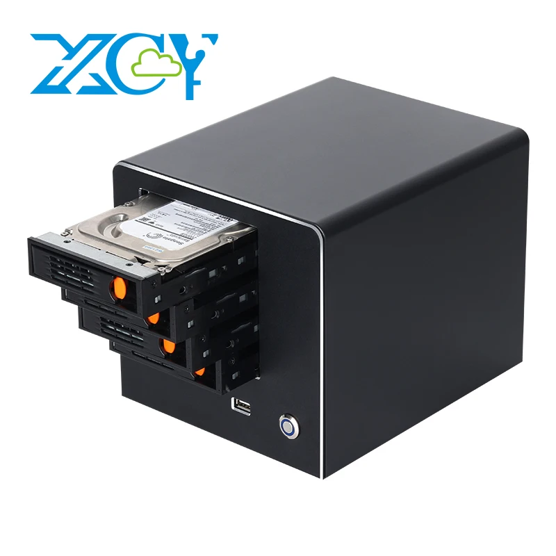 XCY X108 NAS Mini PC 4x 6x 8x Bay SATA HDD Intel N100 Processor DDR5 M.2 NVMe SSD 10Gbps Ethernet Type-C Windows 11 Linux NAS OS