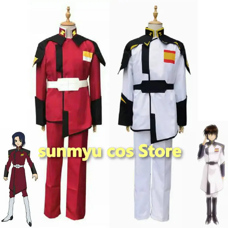 

Mobile Suit Gundam Seed Cosplay Costume Kira Yamato White Uniform Athrun Zala Red Uniform ZAFT