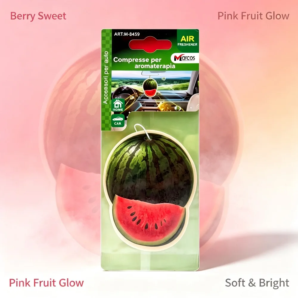 Watermelon Shape Hanging Aroma Paper, Decorative Scent Ornament for Car Rearview Mirror & Home
