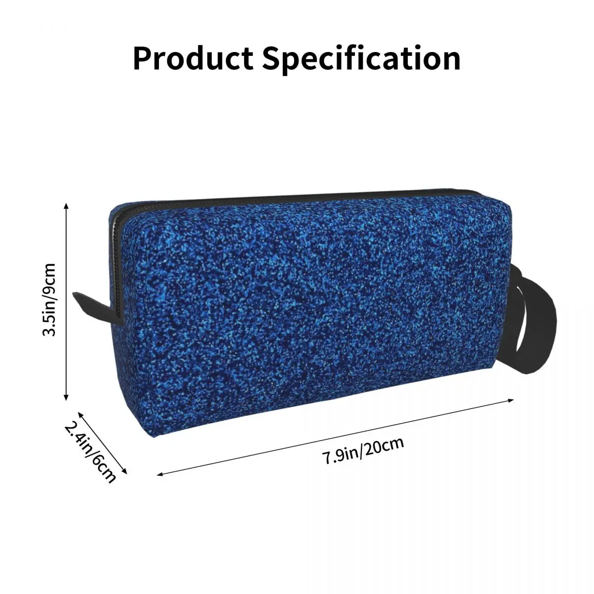 A Little Blue Glitter Makeup Bag Cosmetic Organizer Storage Dopp Kit Toiletry Cosmetic Bag for Women Beauty Travel Pencil Case