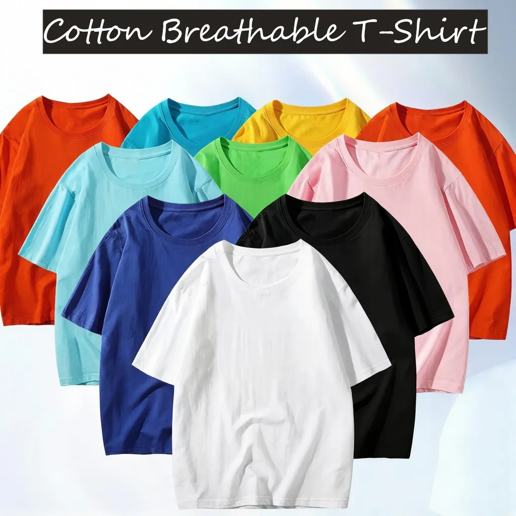 S-3XL Summer 21 Color TShirts Mens Cotton Casual T Shirt Breathable O-Neck Clothing Street Comfy Tops Fashion Sport Short Sleeve