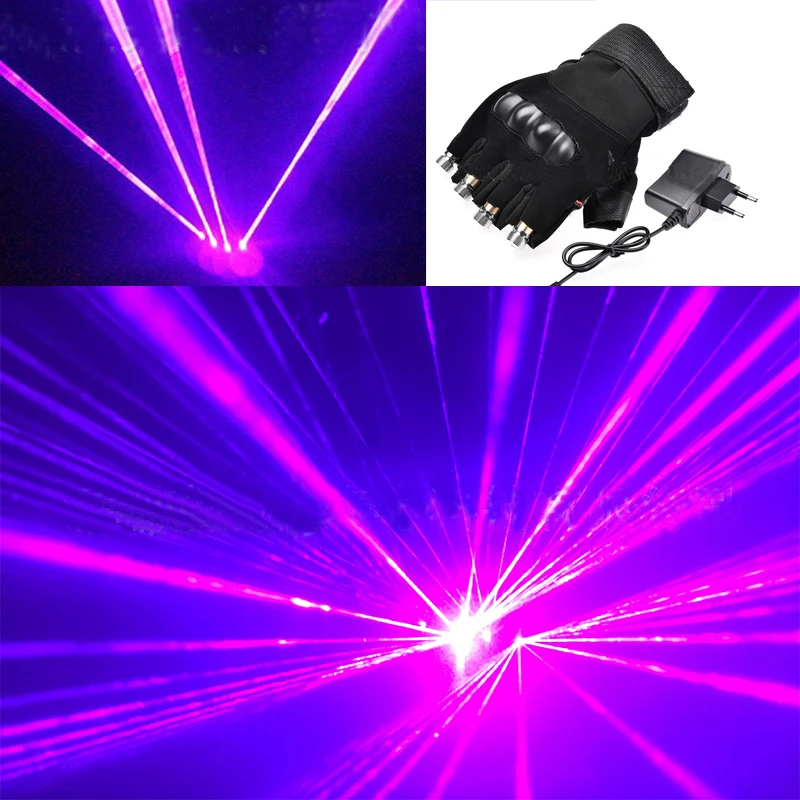 Rechargeable Laser Gloves Blue Purple Laser Shooter Set Stage Laser Head  Multibeam Laser Gloves Performance Props