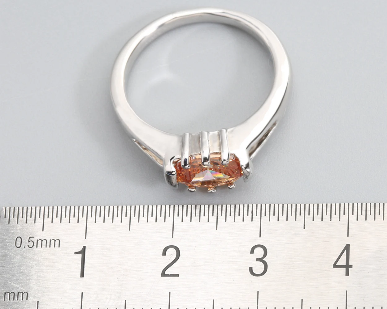 Oval 5*7mm Brown Morganite 925 Sterling Silver Gemstone Ring Size 5.75 7 8 9 Q0087-C