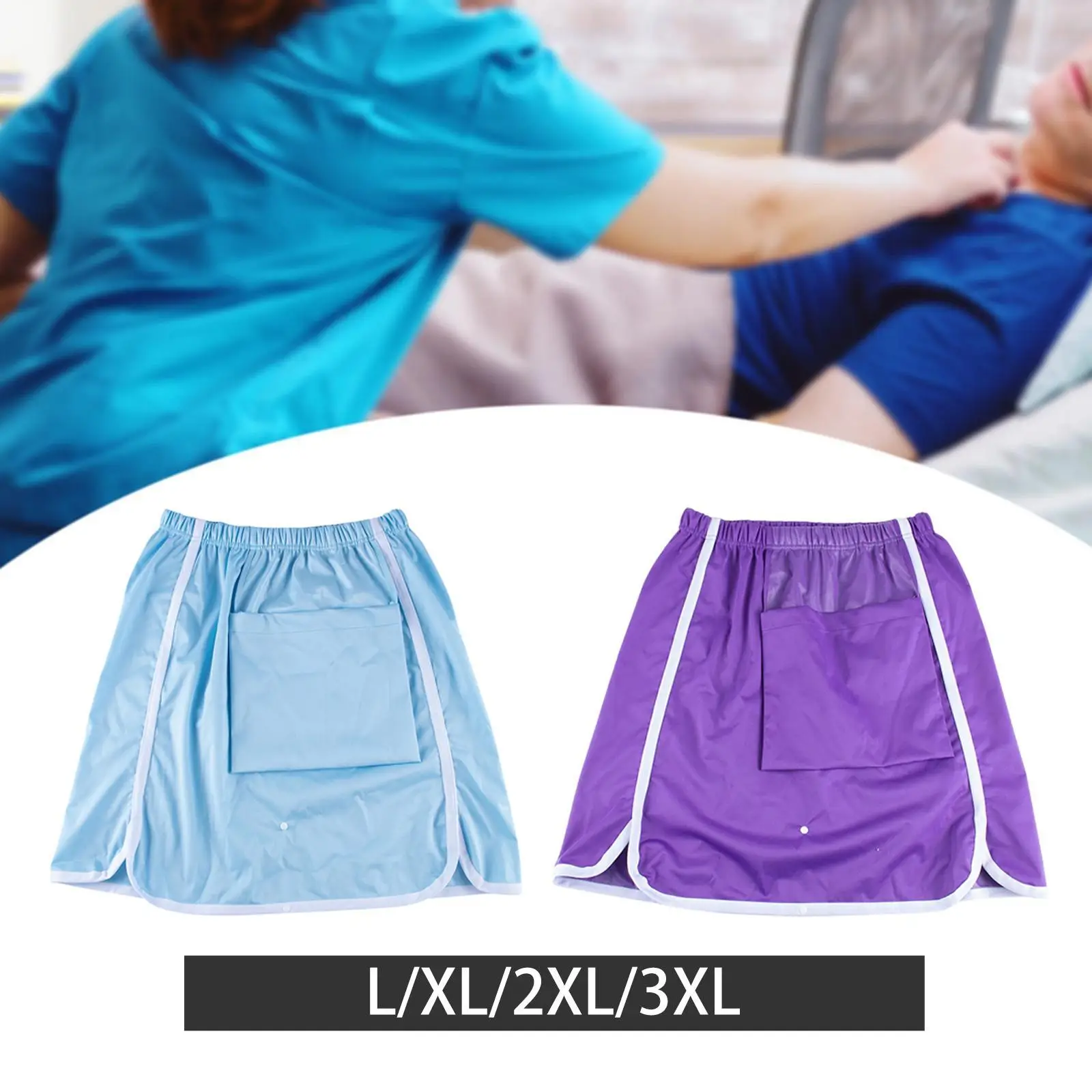 Windelrock für Erwachsene, tragbare Inkontinenz-Bettauflage, wiederverwendbar, waschbar, mit Tasche, tragbare Rock-Bettmatte für ältere Menschen