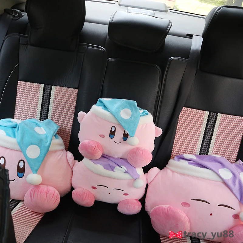 Kirby Headrest Back Cushion For Car Seat Stuffed Anime Kawaii Plushies Very Soft Throw Pillow Sofa Bed Home Decor Xmas Gift Girl