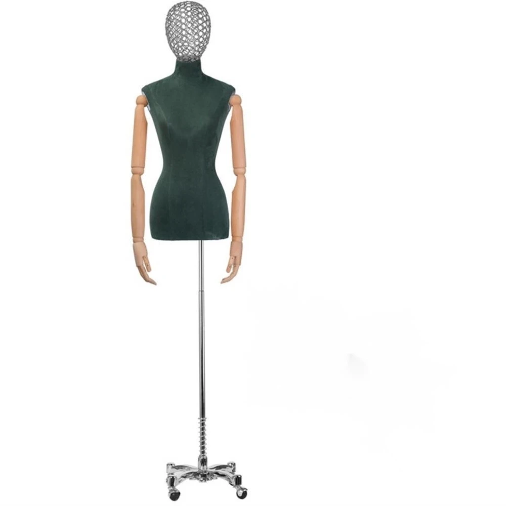 Mannequin Torso Female Metal Tripod Base And Stainless Steel Stand