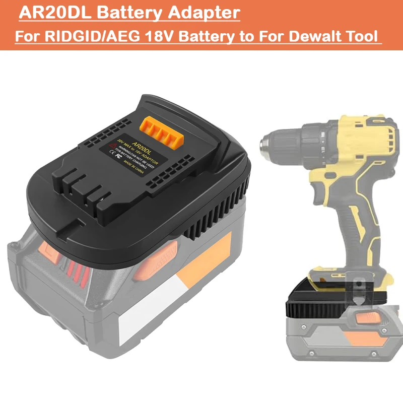 Adapter For RIDGID AEG 18V lithium Batteries Convert to For Dewalt 18V 20V lithium Battery Electric Tool Converter