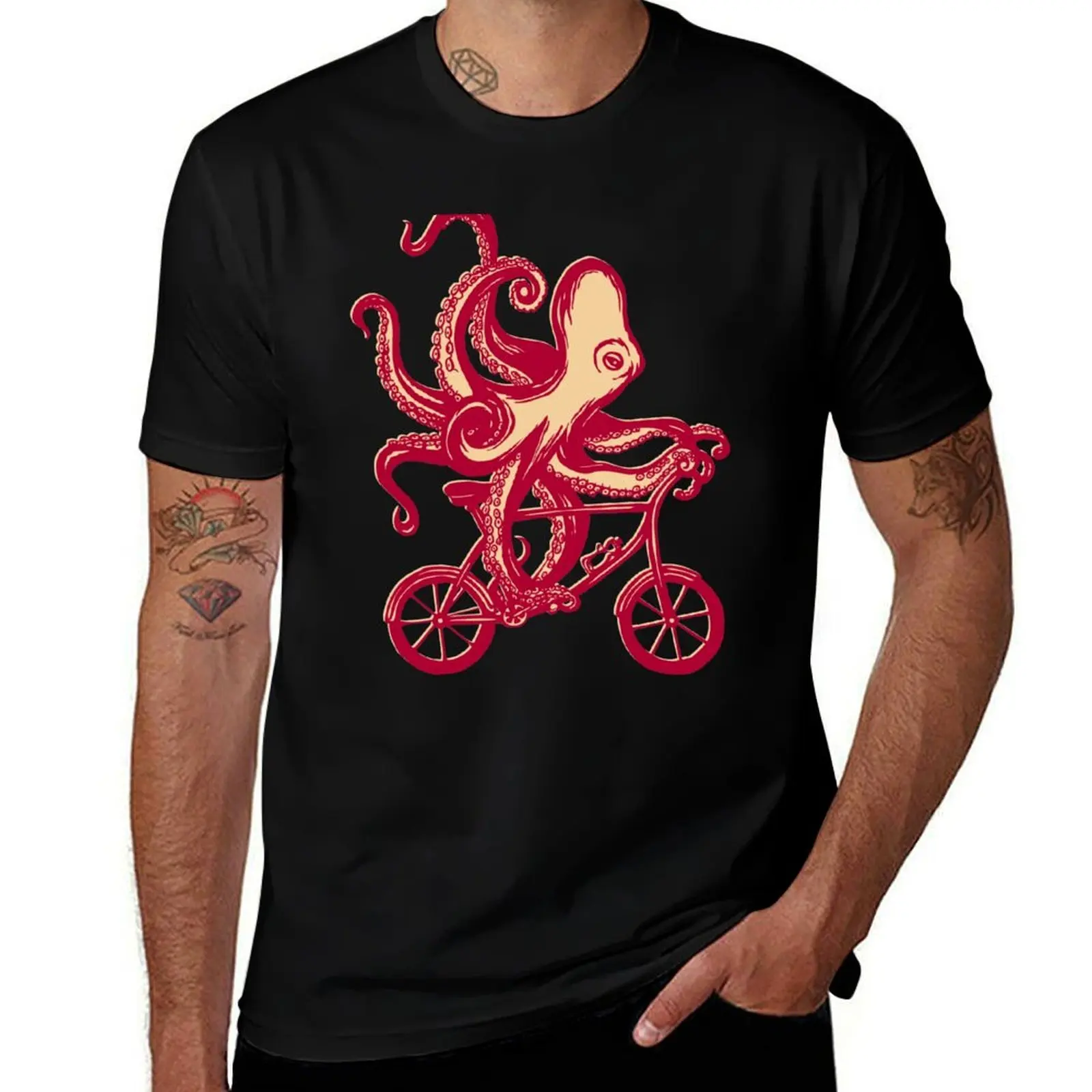 

Cycling octopus T-Shirt man t shirt heavy cotton man t shirts cotton T-Shirt