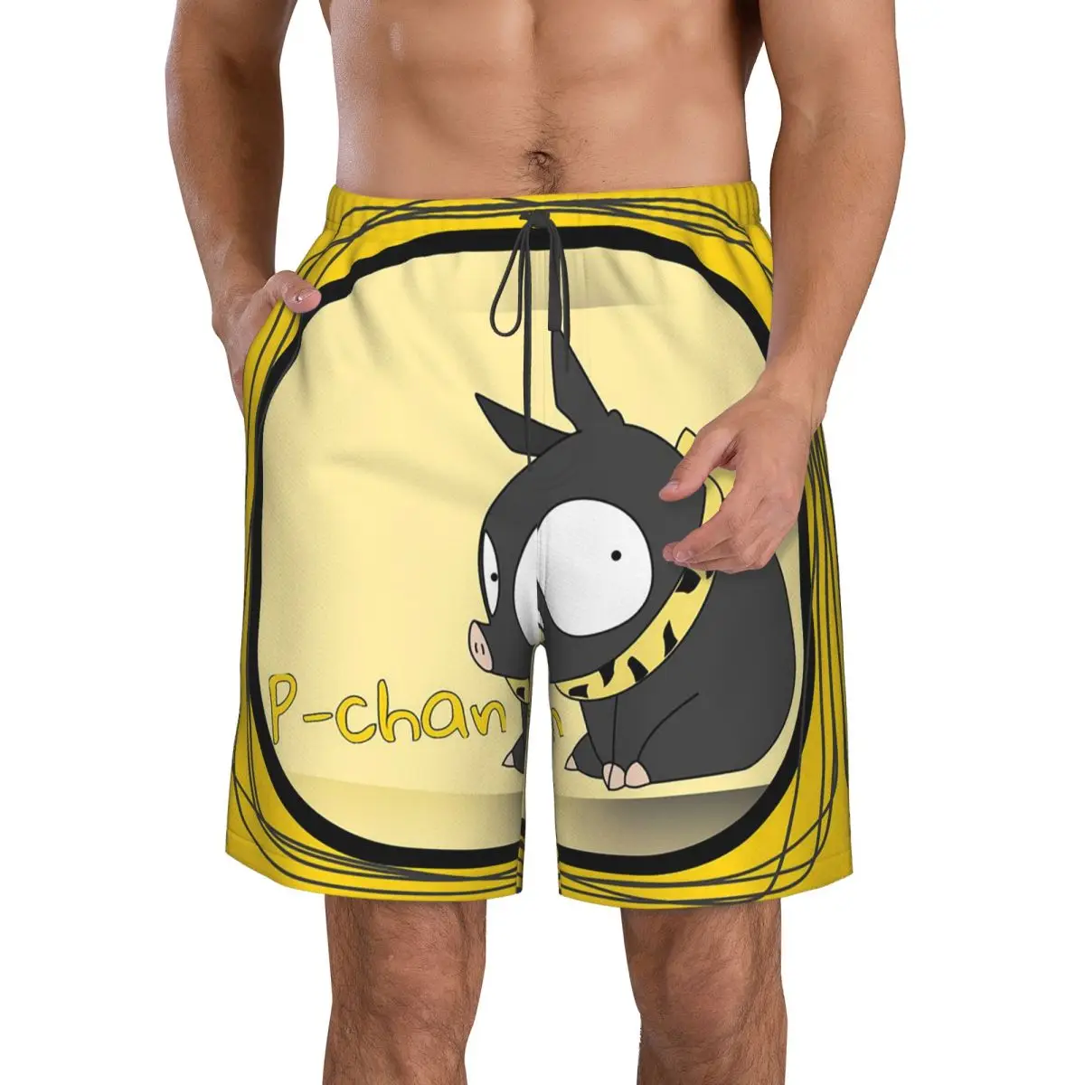 

Ranma 1/2 Saotome Pig Girls P Chan Trunks Beach Board Shorts Casual Quick Dry Swimming Summer Men Pants