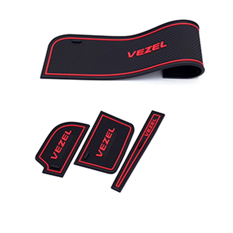 19 Pcs Car rubber anti-slip mat coaster Door Slot Mat Set For Honda VEZEL accessories