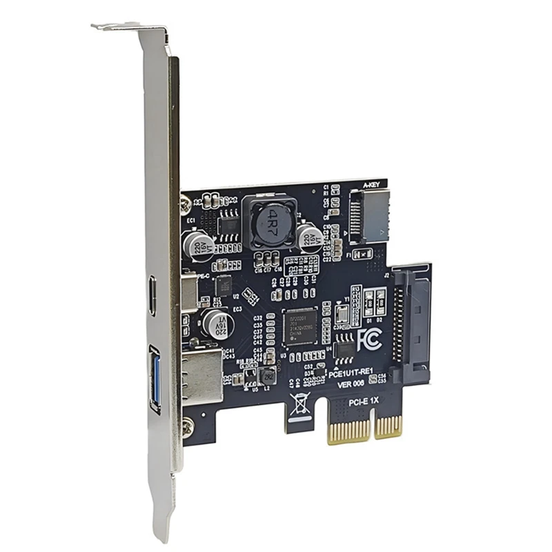 AU61-PCI-E 1X naar USB3.2 GEN1 USB-A+Type-C+TYPE-E Frontadapterkaart Pcie naar Type-C Type-E USB3.2 5Gbps uitbreidingskaart