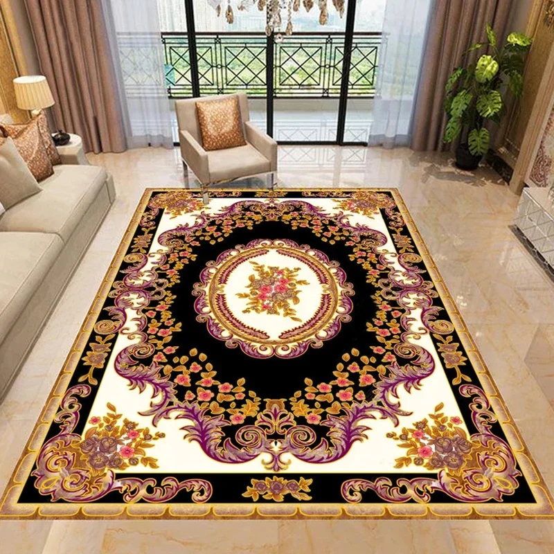 

Custom 3D Floor Sticker Wallpaper European Style Carpet Pattern Living Room Floor Mural Waterproof Self-adhesive PVC Wall Paper