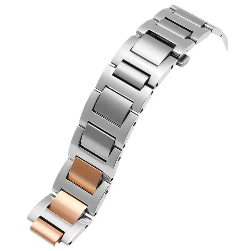 Stainless Steel Watch Strap for Cartier Blue Balloon Steel Belt Men\'s Women\'s Convex Interface Watchband Accessories 18 20 22mm