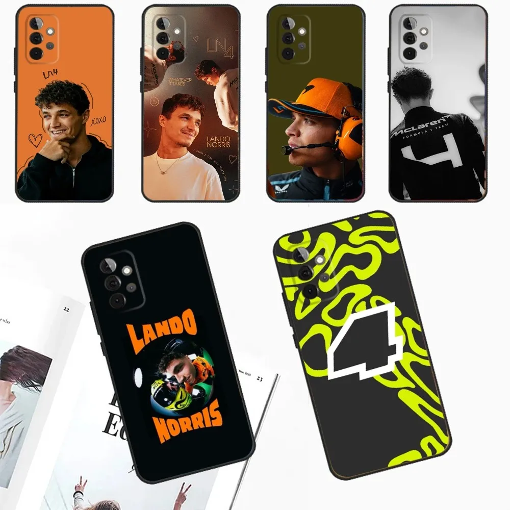 F1 Formula 4 L-Lando N-Norris Phone Case For Samsung Galaxy A13,A21s,A22,A31,A32,A52,A53,A71,A80,A91 Soft Black Phone Cover