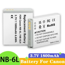 1800mAh NB-6L NB6LH Camera Battery NB6L NB-6LH Battery For Canon PowerShot D30 D10 S120 S90 SX700HS SX280HS IXUS210 SD35001S
