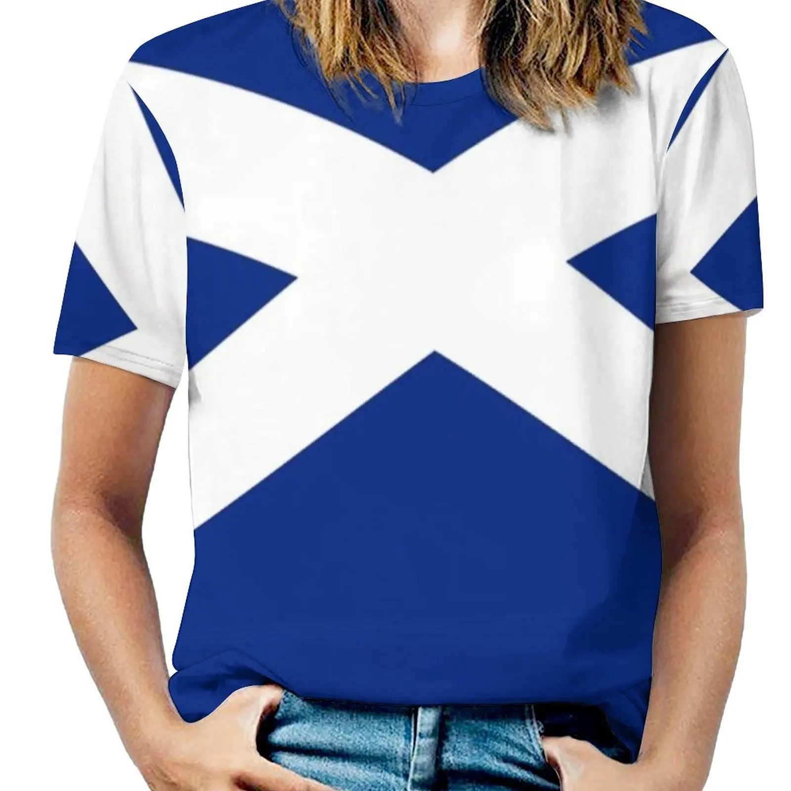 

Scottish Flag Scotland T-Shirt Woman'S T-Shirt Spring And Summer Printed T Shirts Crew Neck Pullover Top Scott Scottish