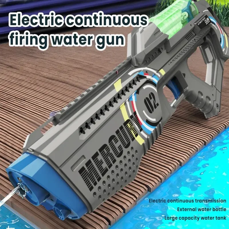 Pistola de água luminosa totalmente automática disparo contínuo elétrico, brinquedo de piscina para adultos e crianças, presente para menino, novo, verão, 2022