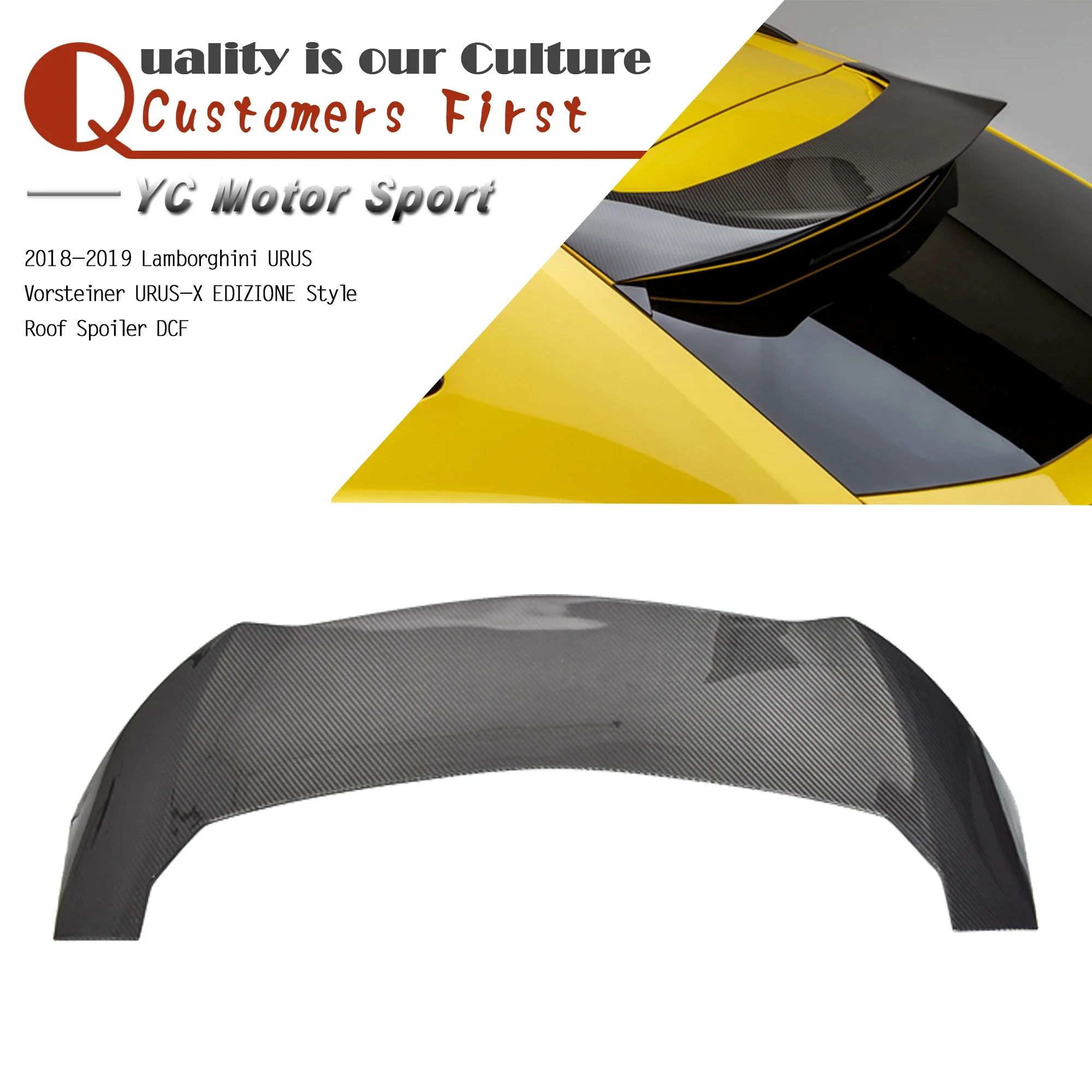 In Stock Car Accessories Dry Carbon Fiber VRS URUS-X ED Style Roof Spoiler Fit For 2018-2019 Lamborghini URUS Roof Spoiler Wing