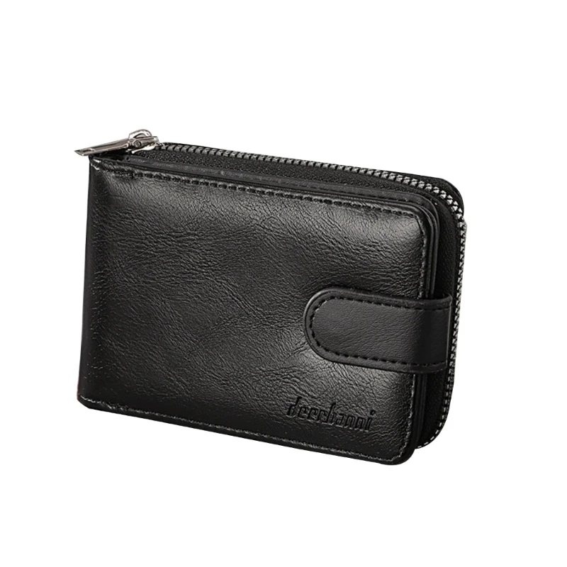 2023 New PU Leather Zipper Carte di credito Wallet Card Holder Business Gift Change Pocket for Men Coin Purse Money Bag