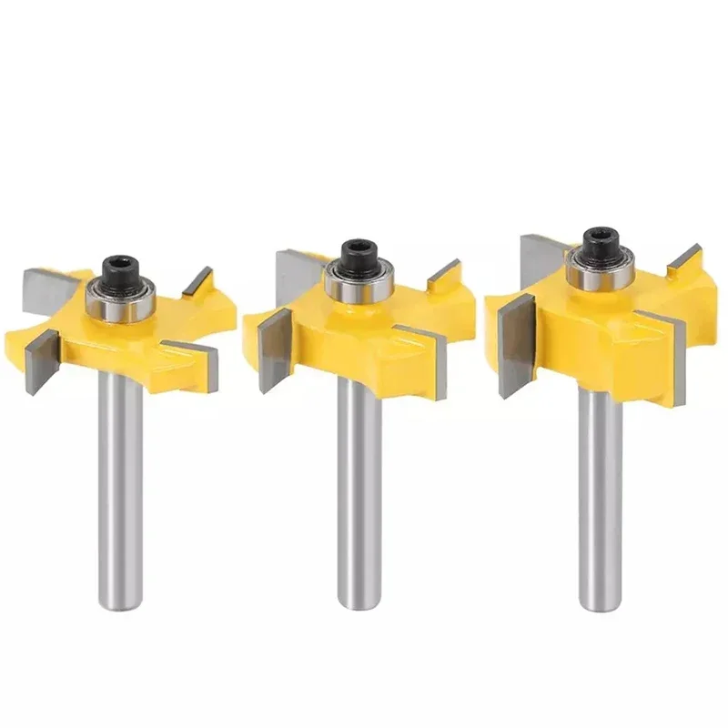 

1Pc 6Mm 1/4 Inch Shank t Type Bearings Wood Milling Cutter Industrial Grade Rabbeting Bit working Tool Router Bits for