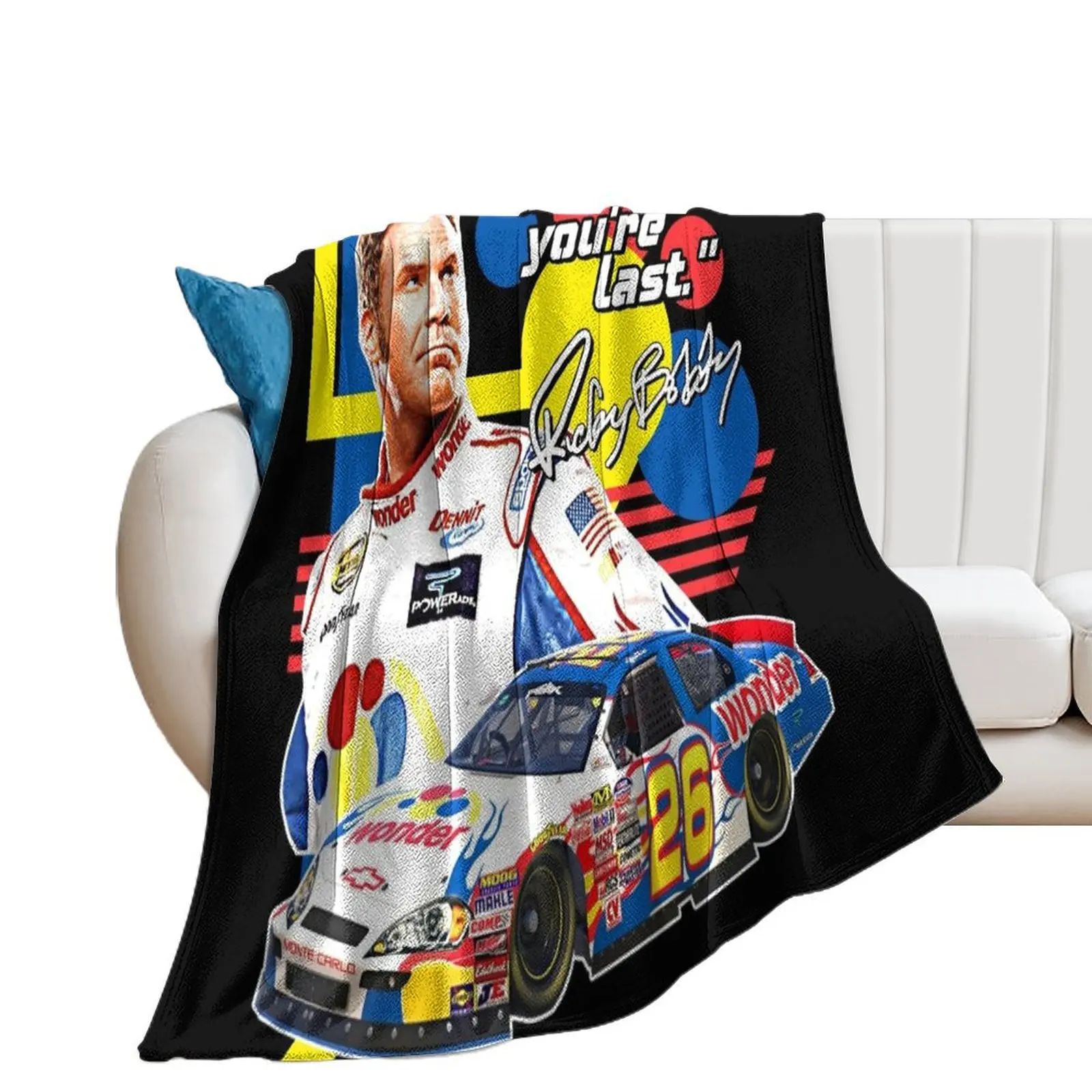 

Ricky Bobby // If You Ain't First You're Last Racing Design Throw Blanket bed plaid Bed linens Blankets