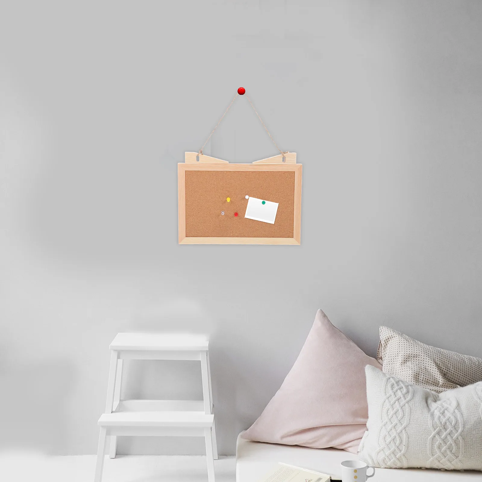 

Wooden Framed Cork Board Small Desk Bulletin Decorative Memo Photos Notes Wall Home Office School Office Board for Desk