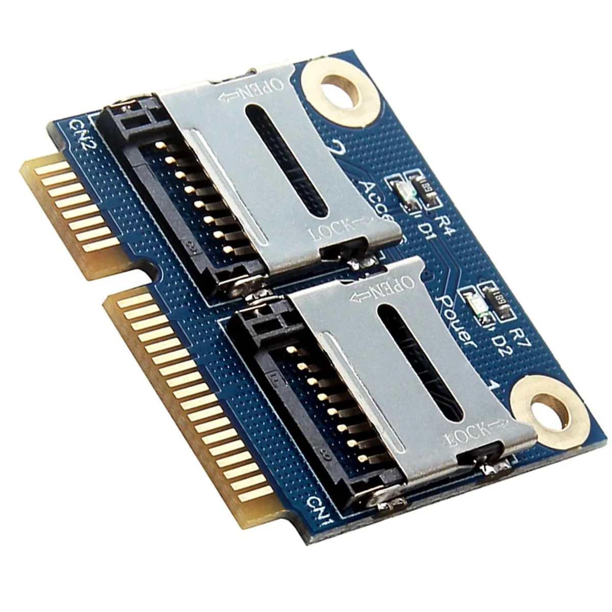 

2025 + мини-адаптер Pci-E 2 SSD HDD для ноутбука, двойной Micro-SD SDHC SDXC TF к Mini PCIe, устройство чтения карт памяти
