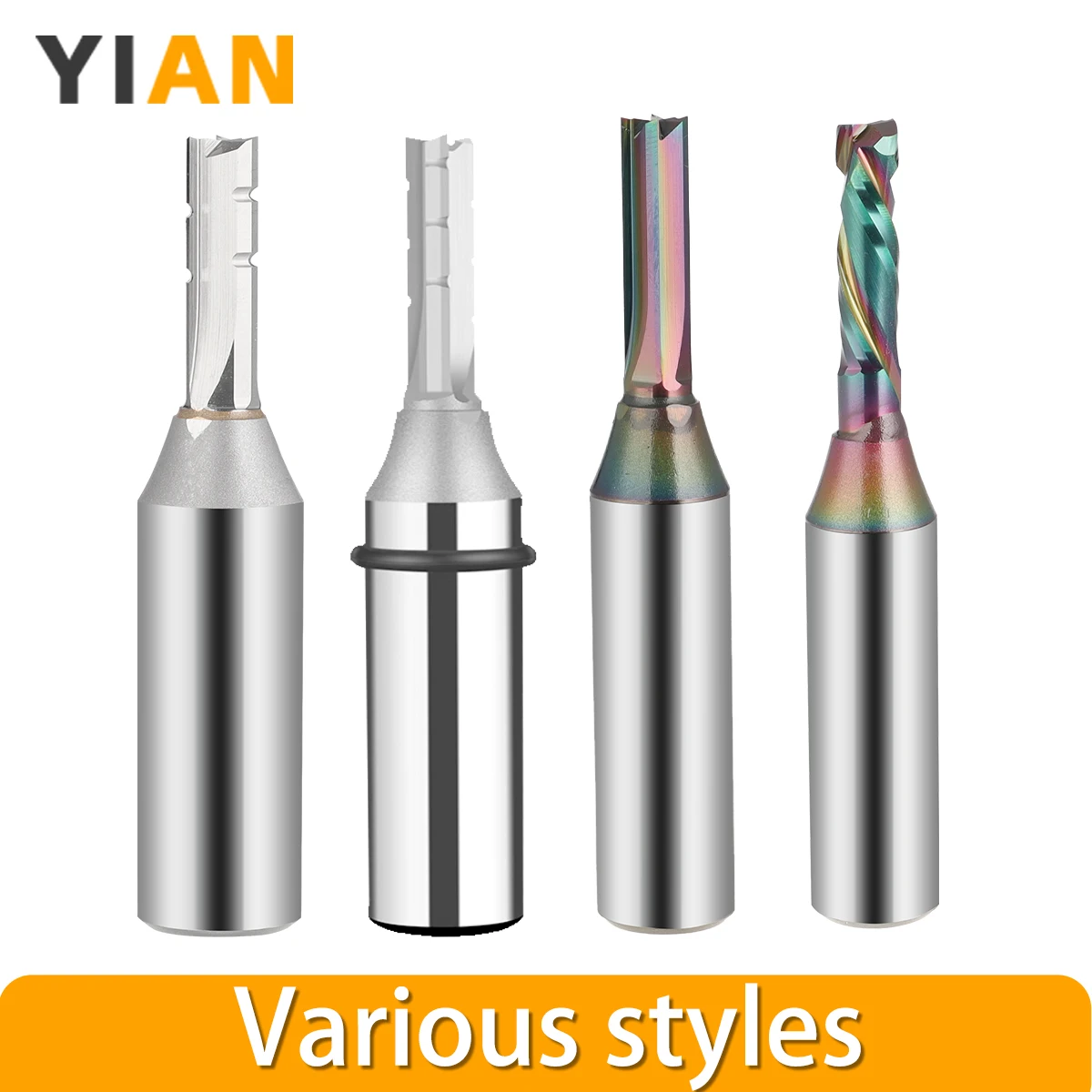 3 Flutes TCT Straight Router Bit 3-blade Cutting CNC Milling Cutter Carbide Cutter for Wood MDF Multilayer Particle Board