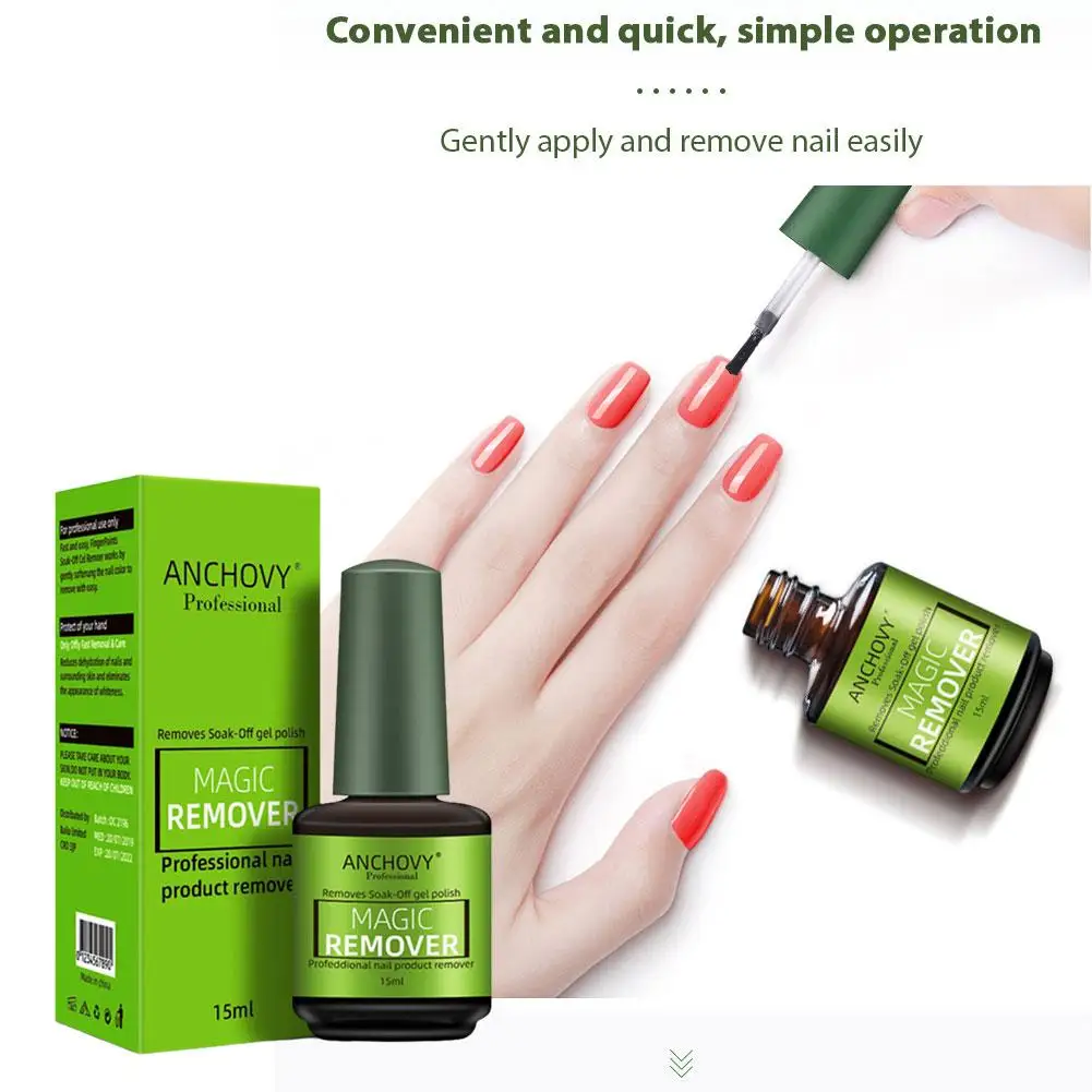 Nail Polish Remover 15ML Powerful Fast Gel Nail Polish Remover 15ML No Need Foil Soaking or Wrapping Beauty Salon Supplies