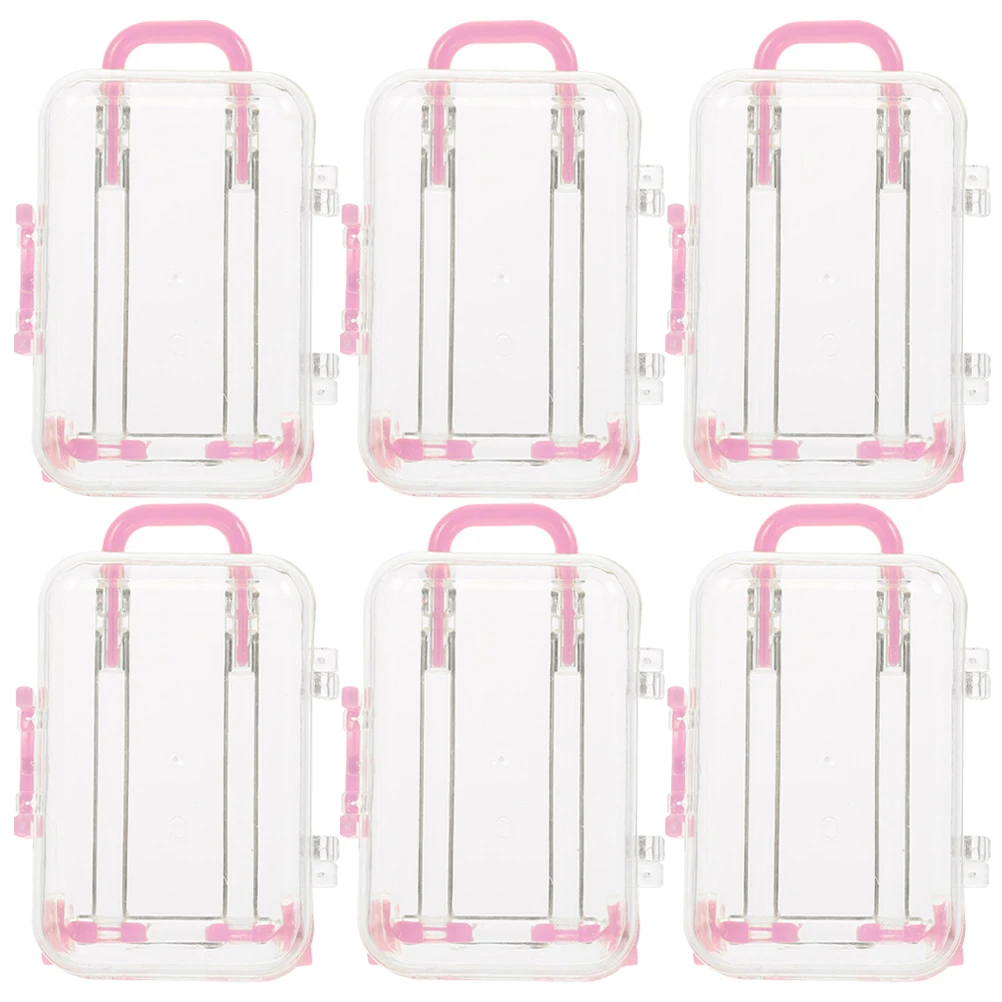 

6 Pcs Mini Suitcase Gift Box Suitcase Gift Box Black Small Trolley Case Wedding Candy Party Favor Decor Travel Theme