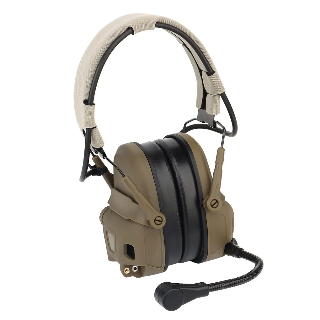 WOSPORT Electronic Earmuff Noise Reduction Shooting Headset Outdoor Adjustable Ear Protector Muff with Microphone