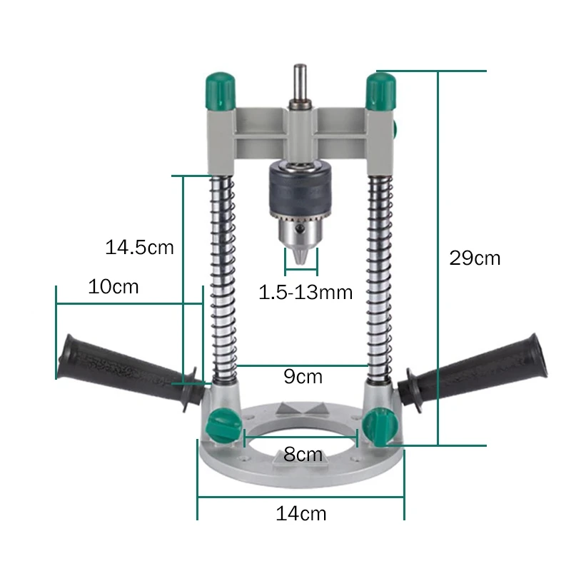 1.5mm-13mm Adjustable Drill Guide Rotary Electric Drill Stand Attachment With Drill Chuck Mini Woodworking Bench Drill Stand