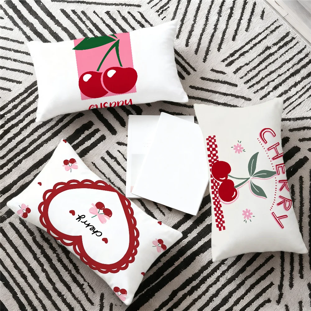 CHERRY cartoon Cushion Cover Rectangle Pillow Cover Home Sofa Living Room Dorm Bedside Hogar Pillowcase Party Gift