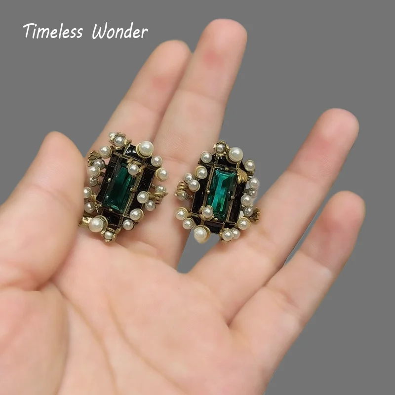 

Timeless Wonder Fancy Crystal Zircon Geo Button Earrings for Women Designer Jewelry Punk Sweet Gift Rare Top Classy 3346