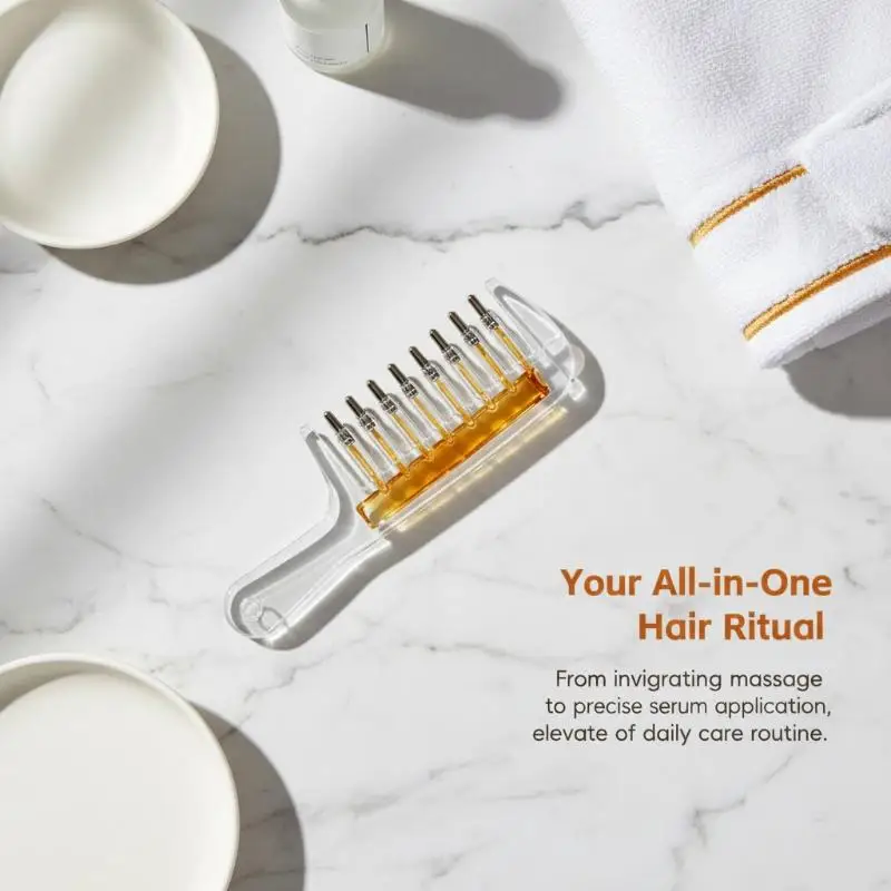 Arrival Rolling Metal Teeth Massage Comb Unisex Essential Oil Applicator With Liquid Reservoir Scalp Home Salon Hair Care Tool