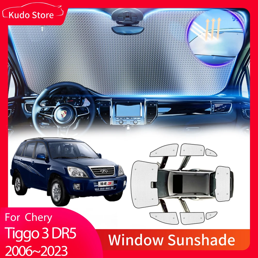 

Full Covers Sunshades for Chery Tiggo 3 DR Motor DR5 J11 Vortex Tingo MVM X33 2006~2023 Rear Window Sun Visor Windshield Curtain