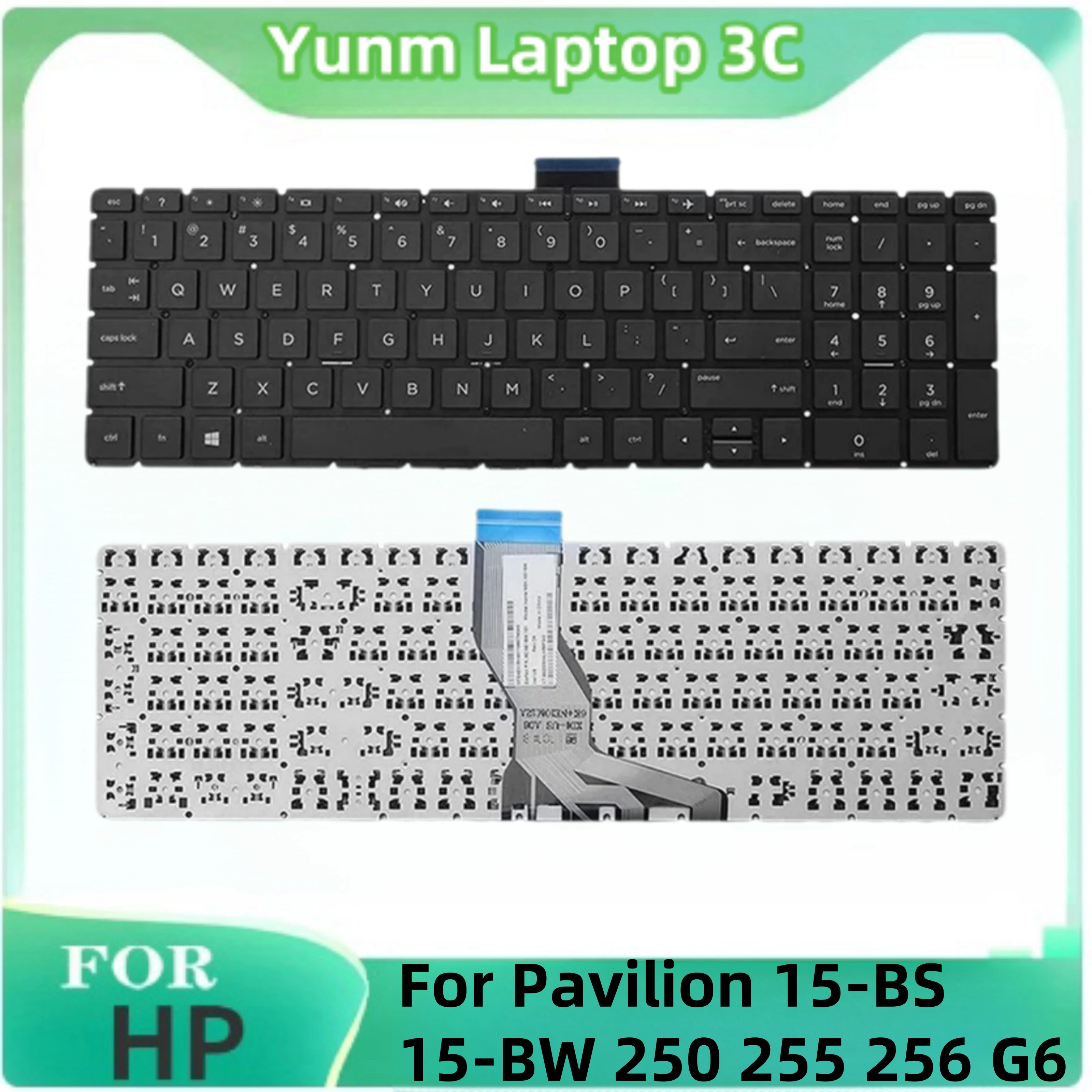

New For HP Pavilion 15-BS 15-BW 15-DY 15-DW 15-CS 15-CC 250 255 G6 Laptop Keyboard Replacement Black United States Layout