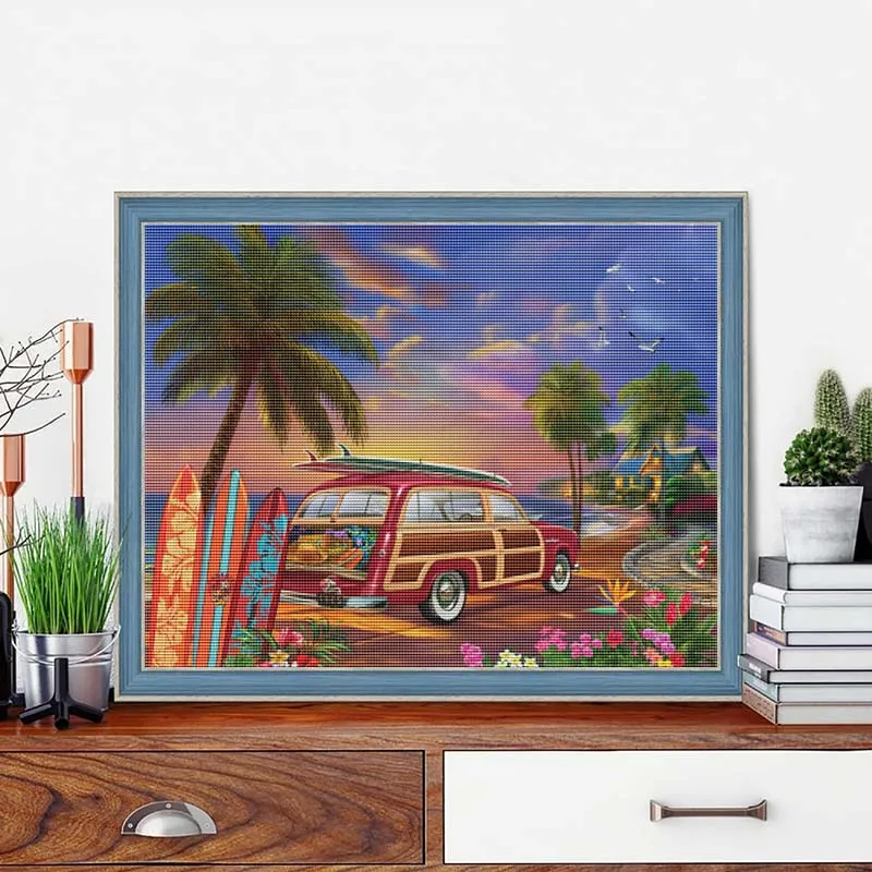 Diamond Painting New Arrivals Travel Coast Landscape Drawing With Diamonds Cross Stitch Arts And Crafts Supplies Adults Gifts