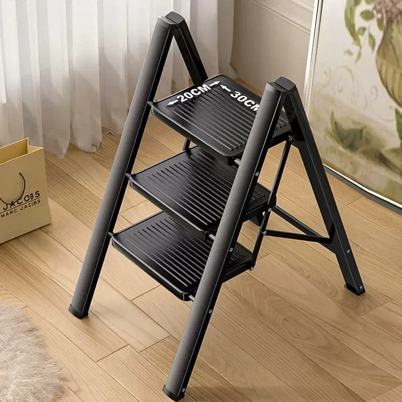for German Household Folding Telescopic Thickened Herringbone Ladder Indoor Multi-functional 3 or 4 Step Climbing Ladder