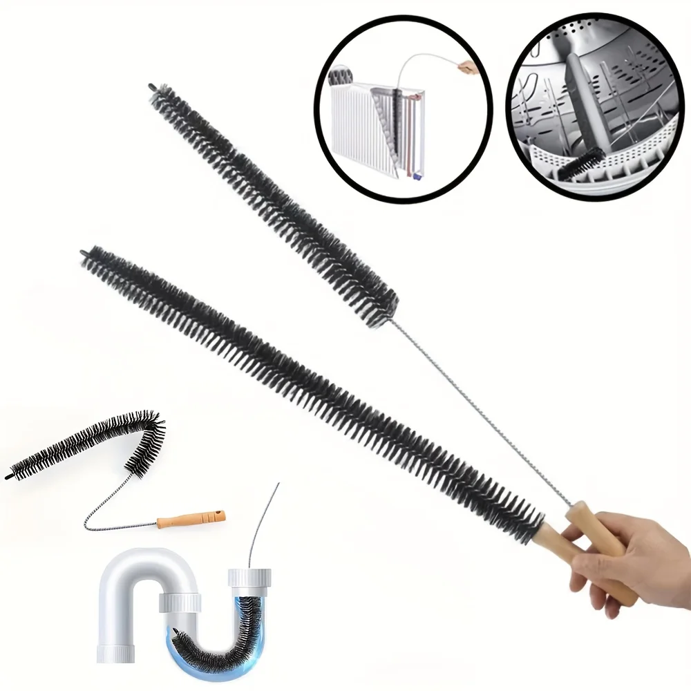 Long Flexible Household Cleaning Brush Set - Radiator Cleaner, Washing Machine Lint Brush & Dryer Vent Duster